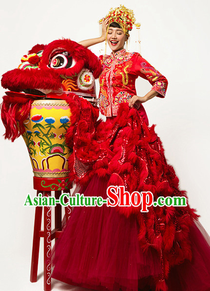 Asian Chinese Lion Dance Clothes