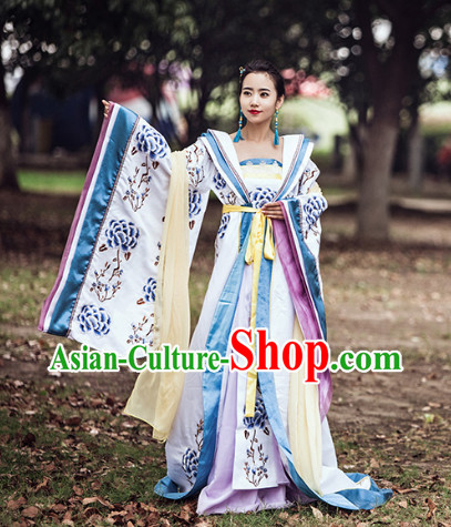 Chinese Traditional Princess Clothing and Hair Accessories Complete Set