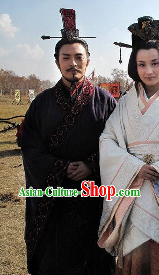 China Ancient Han King Costumes and Headwear