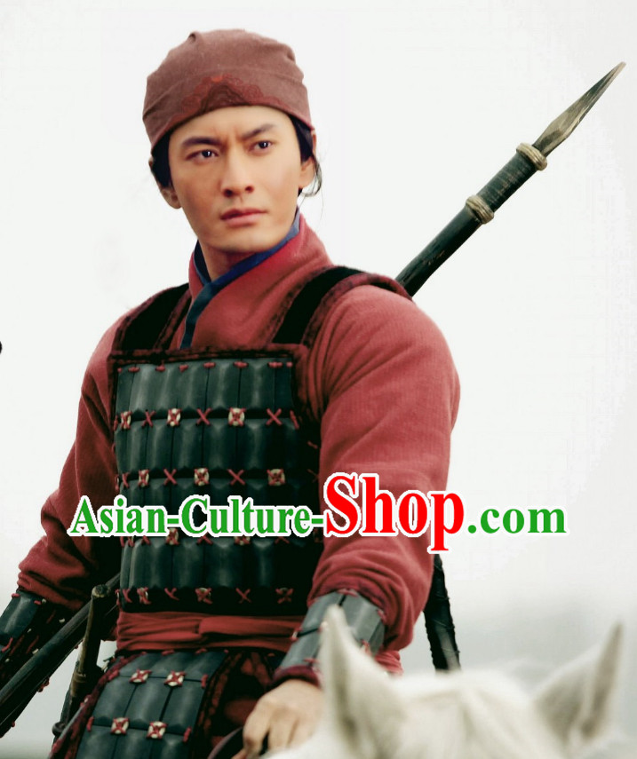 Chinese Knight Errants Armor Helmet Costumes Complete Set for Men