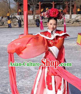 Classic Chinese Empress Dance Costumes Movies Costume and Hair Accessories