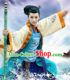 Chinese Famous Heroin Huang Rong Film Costumes Complete Set