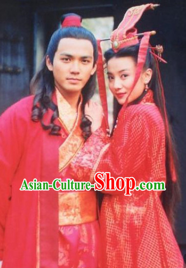 China Romantic Wedding Clothing Film Costume 2 Complete Sets