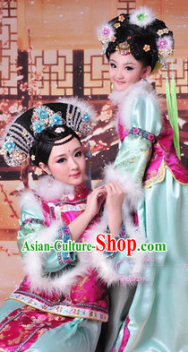 Ancient Chinese Manchu Princess Dress for Little Girls