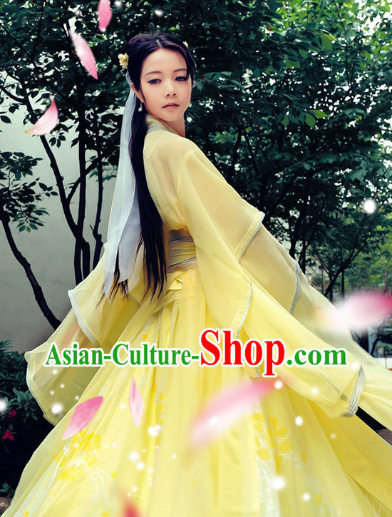 Asian Peri Yellow Costumes Complete Set
