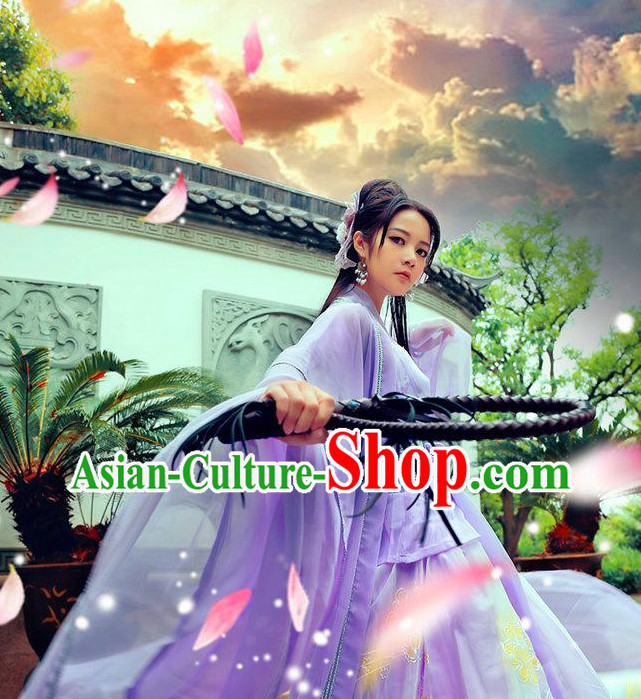 Asian Purple Hanfu Costumes for Ladies