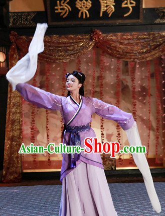 Asian China Han Dynasty Long Water Sleeve Hanfu Dance Costumes