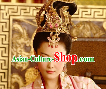 Ancient Chinese Tang Dynasty Empress Hair Wig + Hair .Accessories