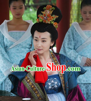 Ancient Chinese Tang Dynasty Empress Hair Wig + Hair .Accessories
