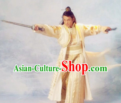 Chinese Ancient Prince Swordsman Dresses Complete Set for Men