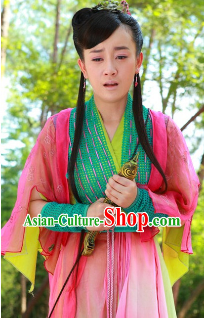 China Huang Rong Superheroine Swordswomen Costumes