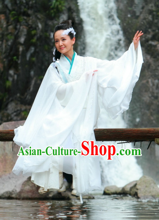 Chinese Classical Dancing Costume and Hair Accessories for Women or Girls