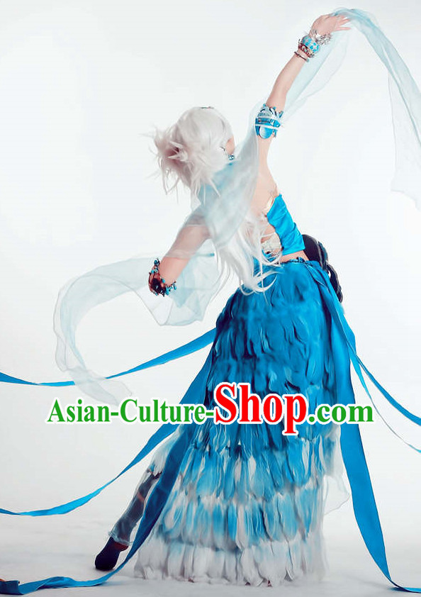 Asian Blue Eudemon Sexy Costumes for Women