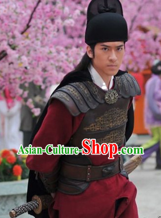 Chinese Ancient Official Bodyguard Costumes and Hat for Men