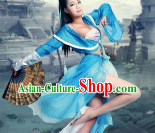Asian Style Blue Sexy Costumes