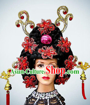 Korean Queen Black Wig and Hair Ornaments