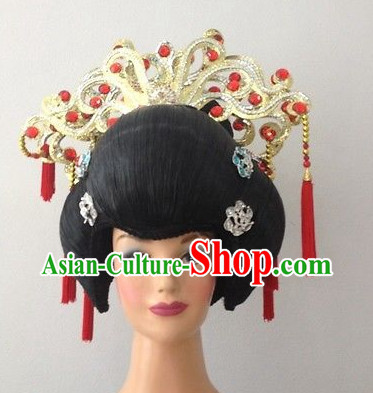 China Ancient Princess Black Wig and Hair Accessories