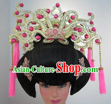 China Ancient Princess Black Wig and Hair Accessories