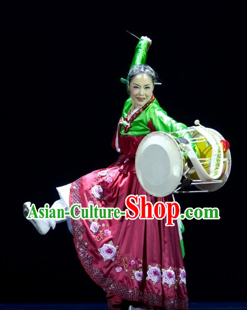 Korean Traditional Folk Drum Dance Costumes for Women