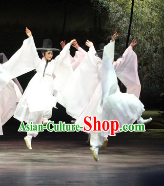 Pure White Korean Classical Dance Costumes for Men