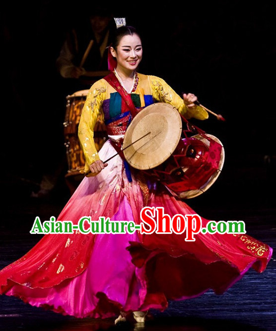 Korean Traditional Hanbok Drum Costumes for Women