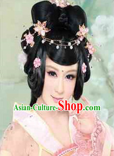 Chinese Traditional Black Wig and Hair Accessories