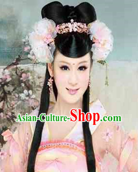 Chinese Empress Black Wig and Hair Accessories