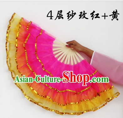 Four Layers Chinese Gauze Dance Fan