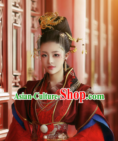 Chinese Traditional Red Plus Size Wedding Dresses