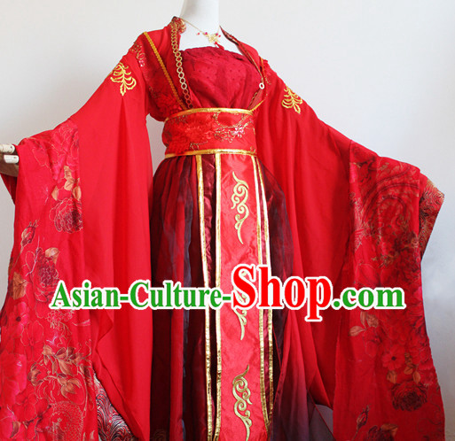 Red Chinese Classical Dancing Costumes