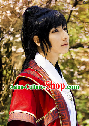 Traditioal Chinese Black Guzhuang Long Wig