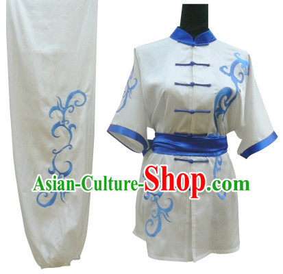 White Top Kung Fu Martial Arts Costumes Complete Set for Adults