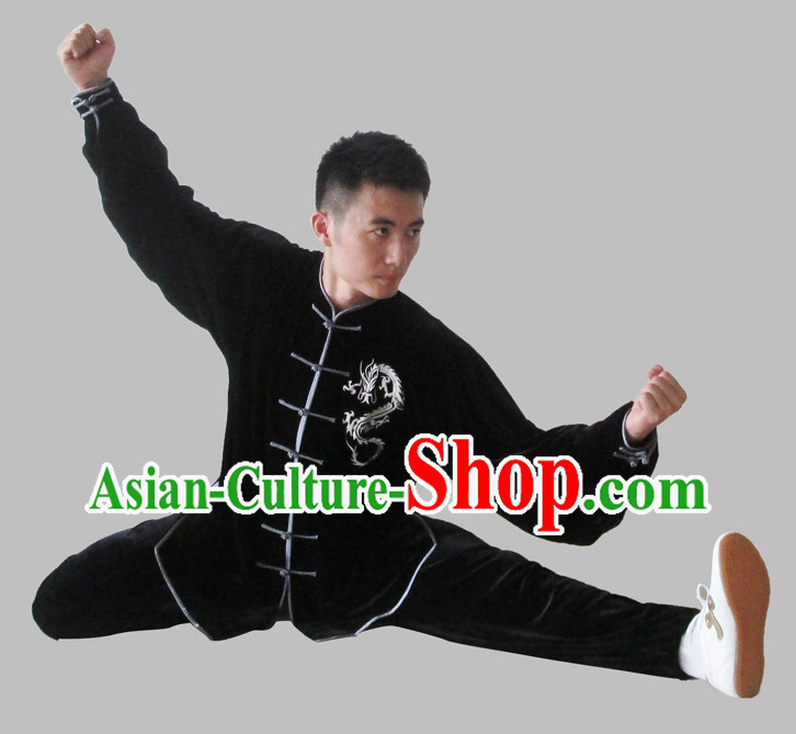 Dragon Embroidery Martial Arts Uniform Complete Set for Adults or Kids