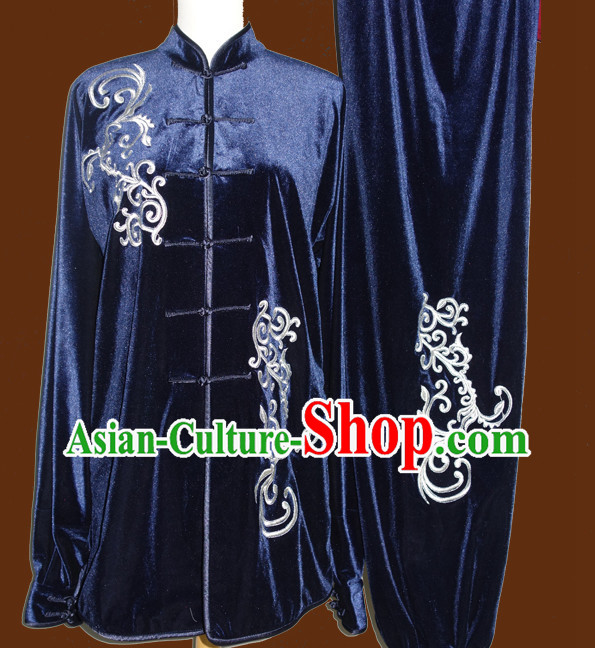 Winter Wear Velvet Wing Chun Kung Fu Wooden Dummy Practice Suit