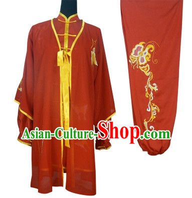 Red Top Tai Chi Championship Uniform and Cape Full Set