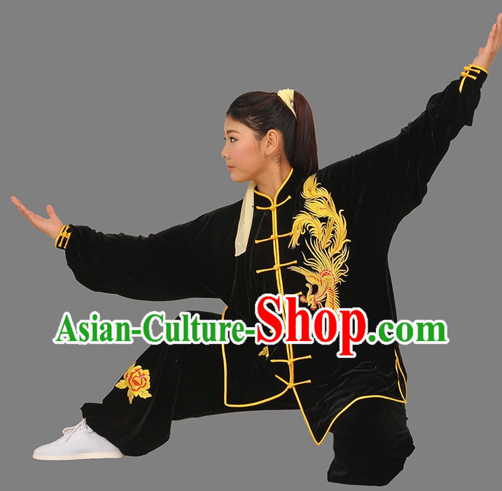 Top Phoenix Embroidered Tai Chi Competition Championship Suit