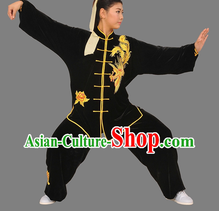 qi gong yang tai chi chuan silk uniform competition wear men and women kids