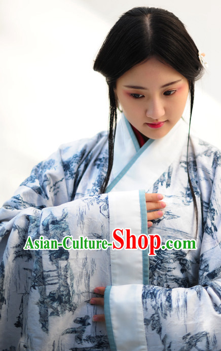 China Chinese Traditional National Hanfu Costumes and Hair Accessories