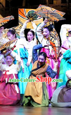 Korean Civilian Hanbok Dancing Costumes Carnival Costumes Traditional Costumes for Women