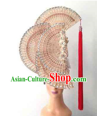 Profesional Stage Performance Fans Shape Hat