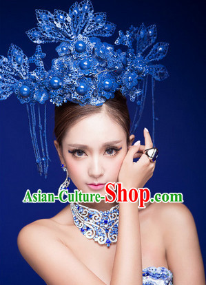 Blue Phoenix Crown Chinese Bridal Wedding Hair Accessories Crown