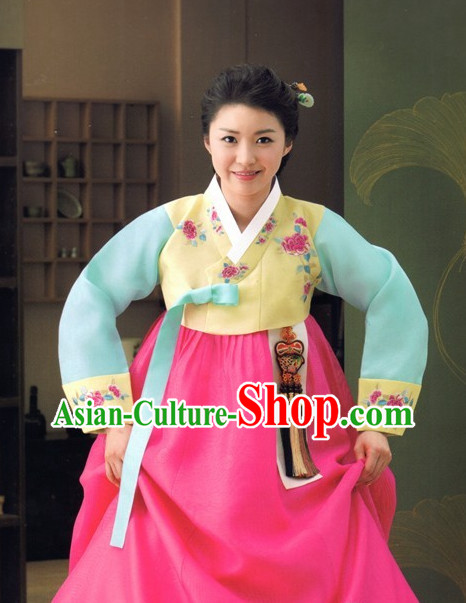 Korean Traditional Wedding Dress Ceremonial Costume for Women