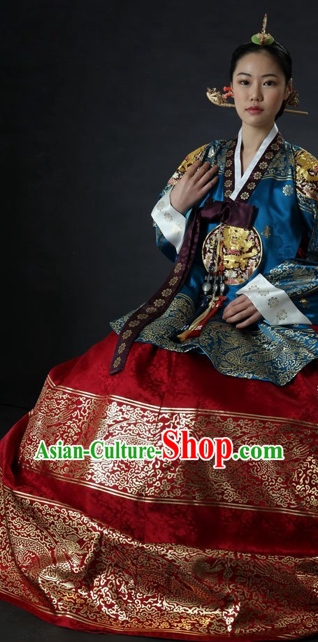 Dangui Korean Royal Costumes Traditional Korean Queen Princess Ceremony Costume for Women