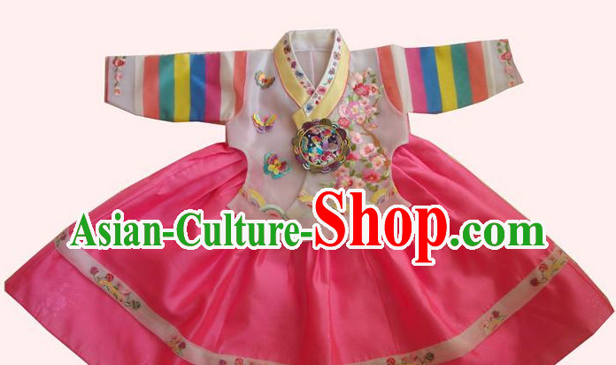 Traditional Korean Clothing Custom Made Kids Hanbok Dangui Chima Hair Accessory Norigae Petticoat