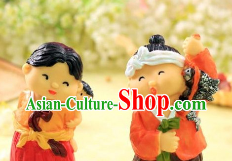 Korean Traditional Couple Statues Arts