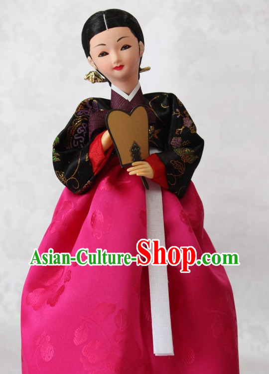 Korean Traditional Handmade Hanbok Silk Figurines