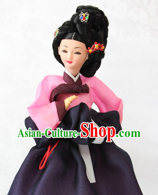 Korean Handmade Hwang Jin Yi Historical Character Silk Figurines