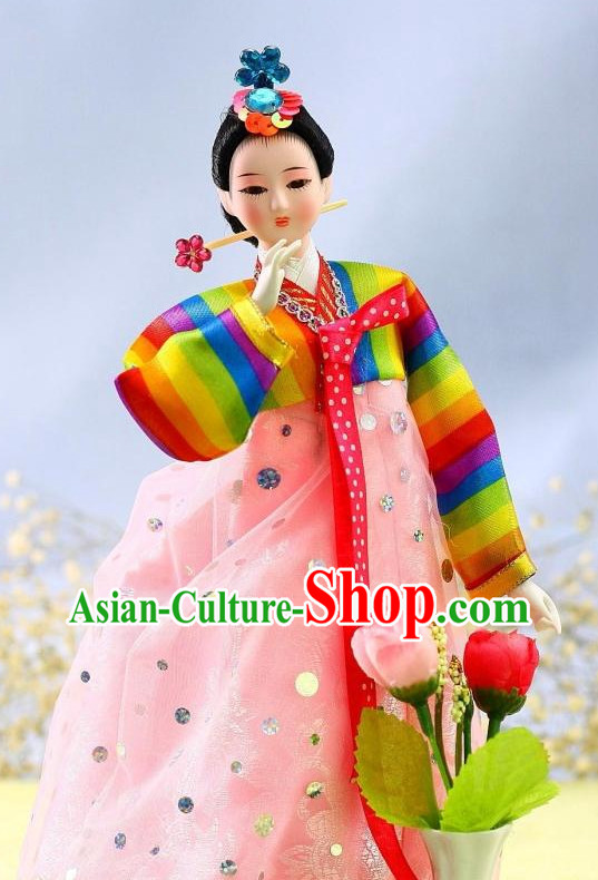 Korean Traditional Beauty Hanbok Statues Arts