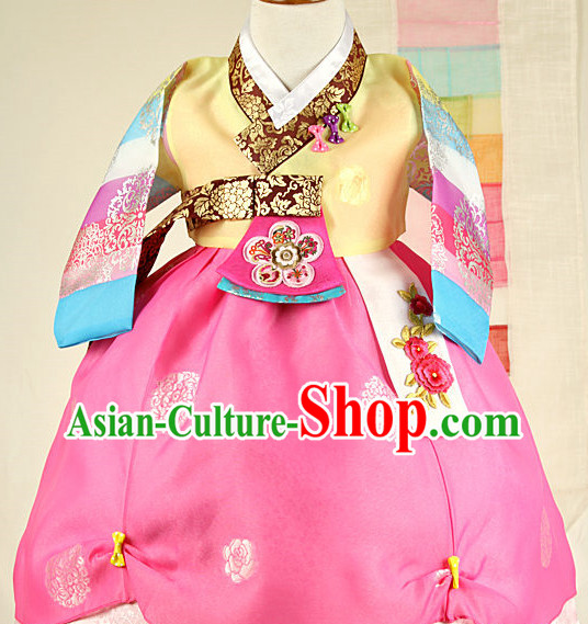 Korean Princess Birthday Hanbok and Hat for Girls