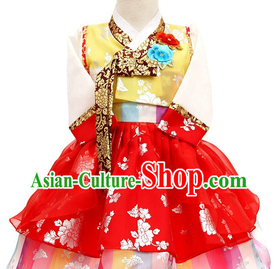 Korean Princess Traditional Birthday Hanbok Clothing Kids Clothes Designer Clothes Complete Set